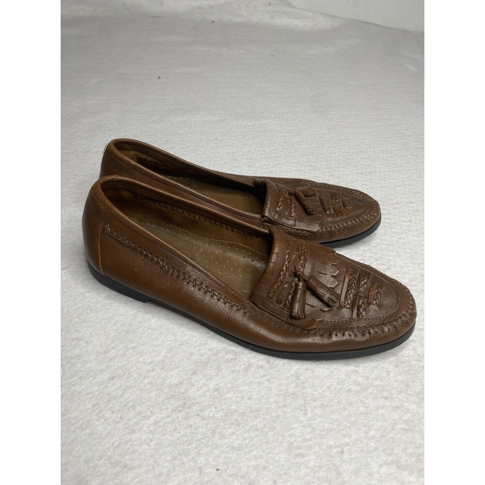 Brown Leather Loafers Men’s size 12 M Roger Staubach Tassled Old Money Preppy
